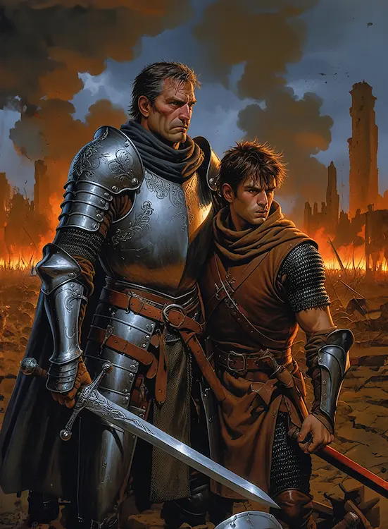 The Card Table Society, Realm of Thaloria, Knight and Squire Art