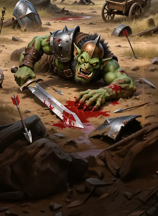The Card Table Society, Realm of Thaloria, A Hero Falls Art