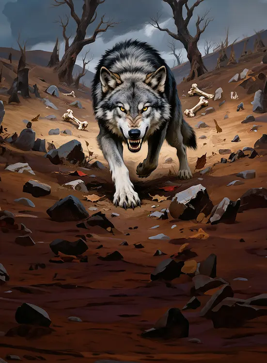 The Card Table Society, Realm of Thaloria, Dire Wolf Art