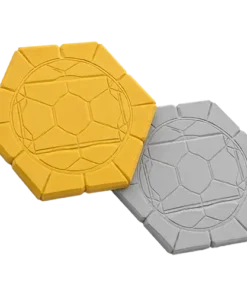 Gold Grotto hex tile and grey Dungeon hex tile for Heroes and Spells.